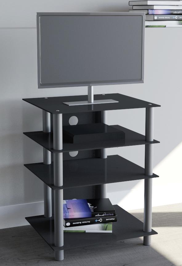 Phonotisch Bilus ca. 54x70 cm Schwarz/Silber - Silberfarben/Schwarz, KONVENTIONELL, Glas/Metall (54/70/47cm) - MID.YOU