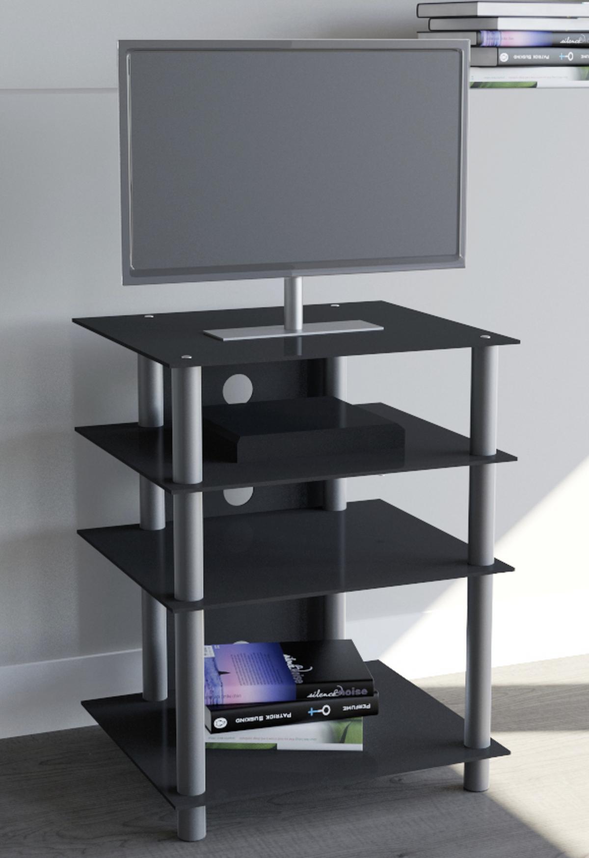 Phonotisch Bilus ca. 54x70 cm Schwarz/Silber - Silberfarben/Schwarz, KONVENTIONELL, Glas/Metall (54/70/47cm) - MID.YOU