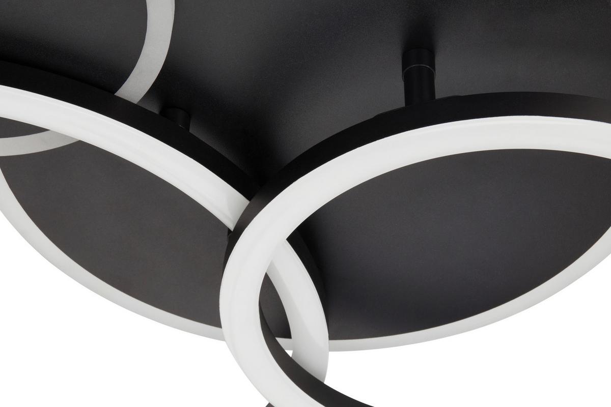 LED-Deckenleuchte Cool Schwarz max. 40 Watt - Schwarz, MODERN, Kunststoff/Metall (52/43/7cm)