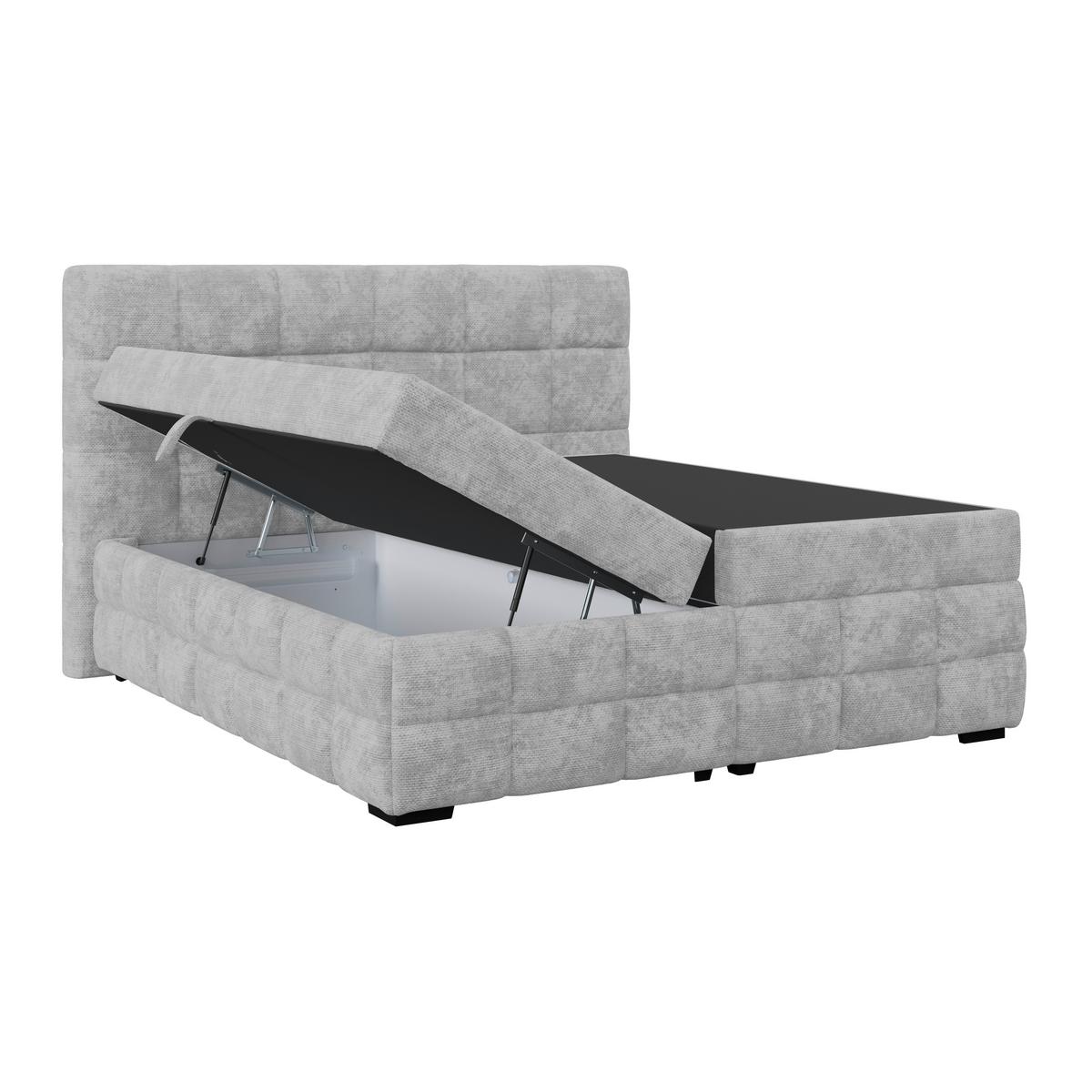 PAT BOX VEGA - gri deschis/verde, Trend, lemn/textil (160/200cm) - Modern Living