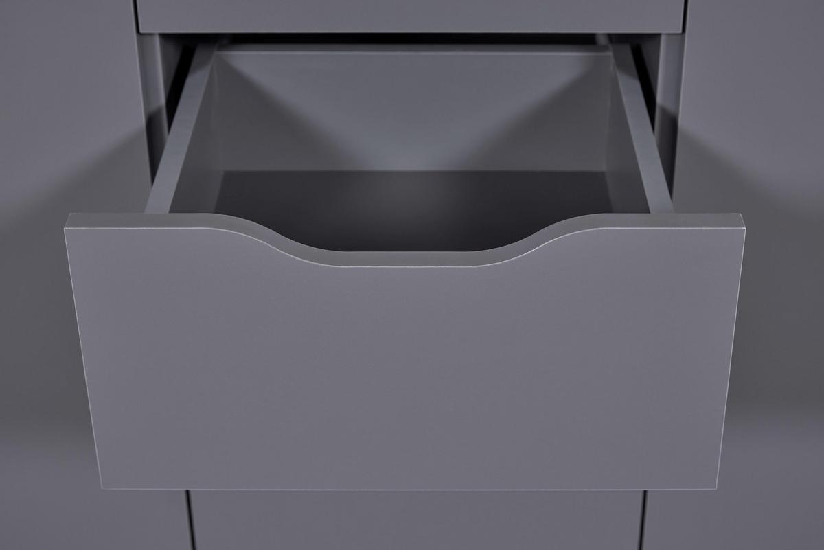 Kommode Silenzia Graphit - Graphitfarben, Design, Holzwerkstoff (112/91/40cm) - Livetastic