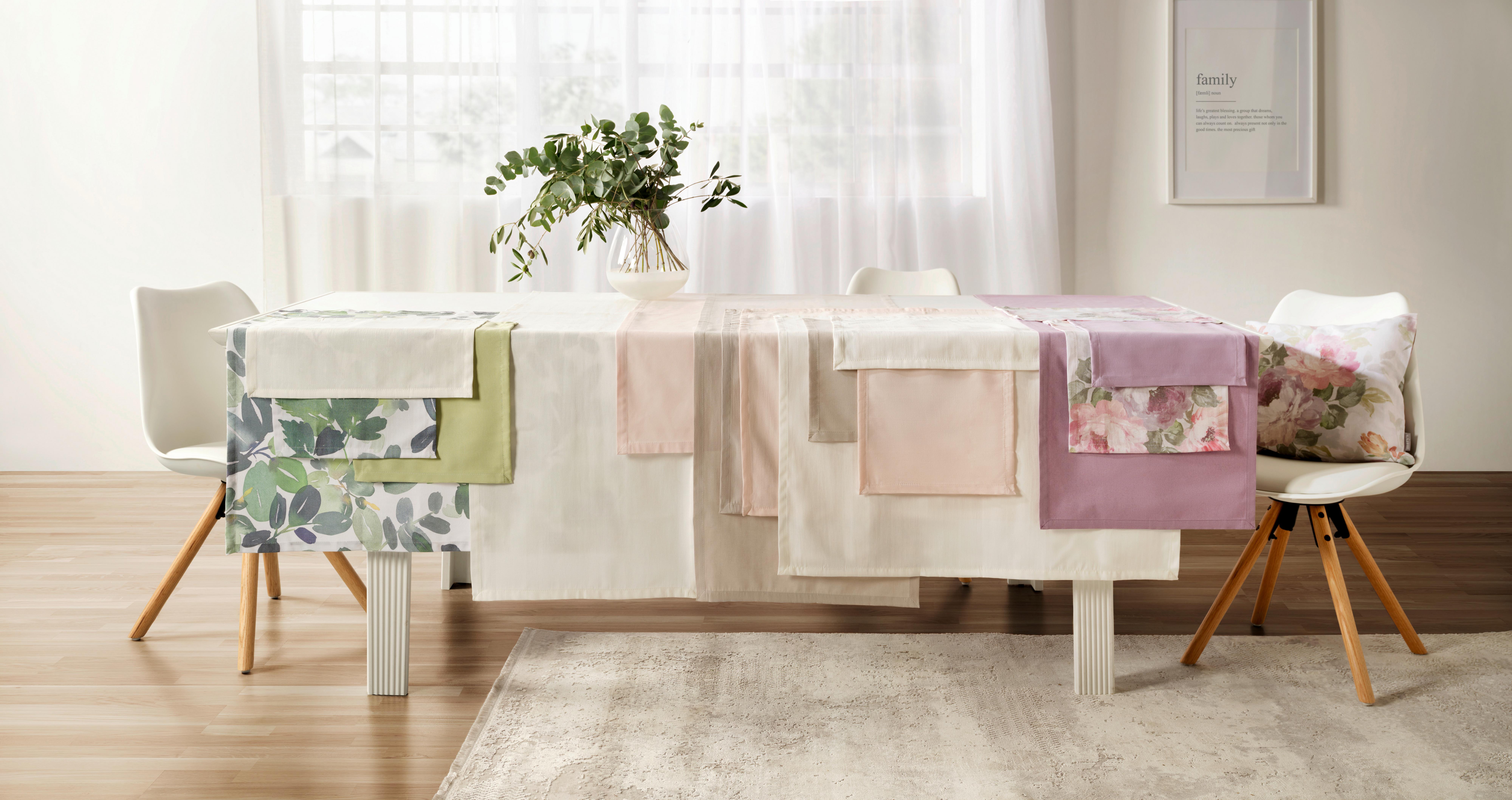 CHEMIN DE TABLE STEFFI UNI - Mauve, KONVENTIONELL, textile (45/150cm) - Mömax