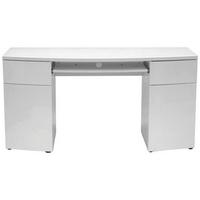 Schreibtisch in Weiss - Weiss, Modern, Glas/Holzwerkstoff (150/76/60cm) - Mömax