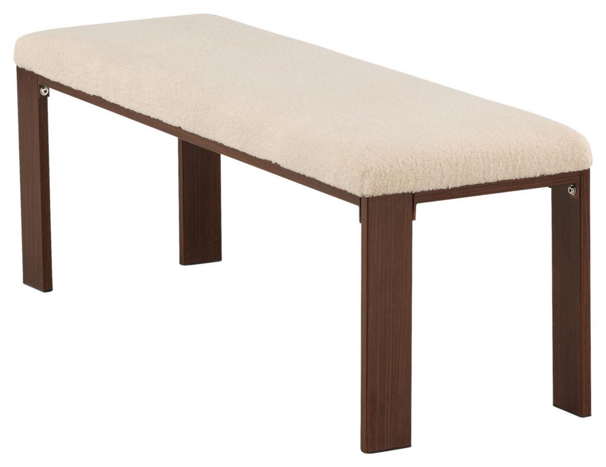 SITZBANK CHESTER - Walnussfarben/Weiß, Design, Textil/Metall (120/50/40cm) - Livetastic