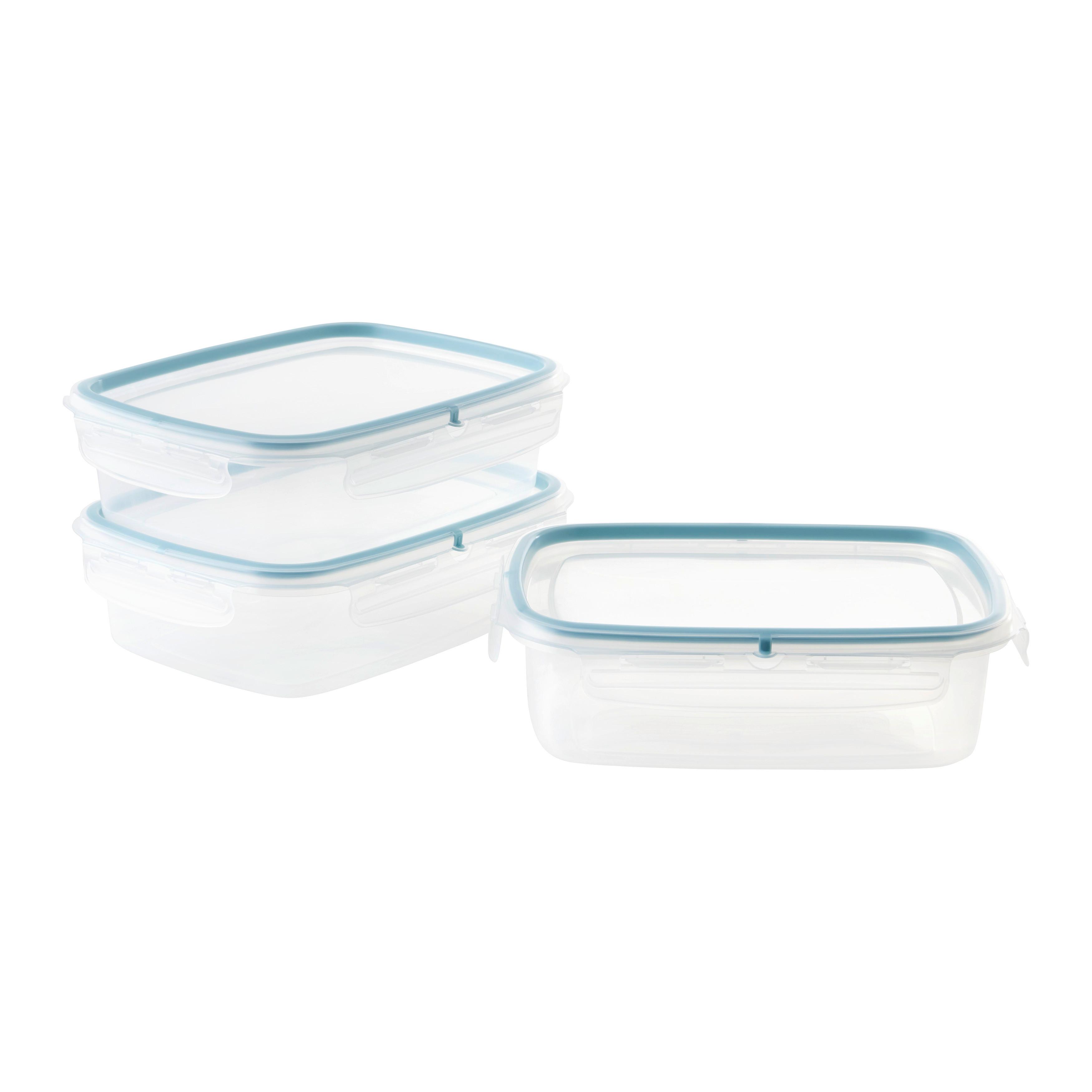 Set recipiente de alimente Diego cca. 1,8 L - albastru pastel/transparent, Konventionell, plastic (22,5/17,7/11cm) - Mömax