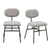 ZESTAW KRZESEŁ PINO - jasnoszary/czarny, Modern, metal/tkanina (46/80/55cm) - Bessagi Home