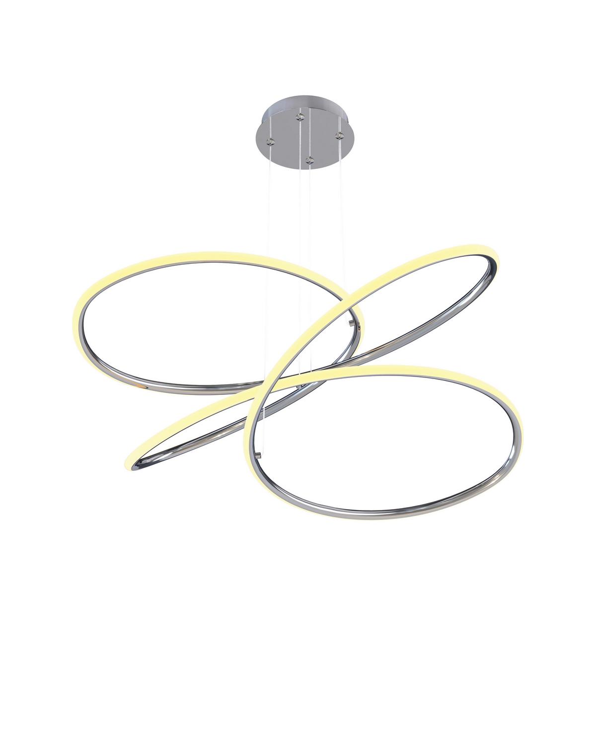 LAMPA WISZĄCA LED BALTIMORE *SBN* - kolor srebrny, Design, tworzywo sztuczne/metal (84,5/150cm) - Novel