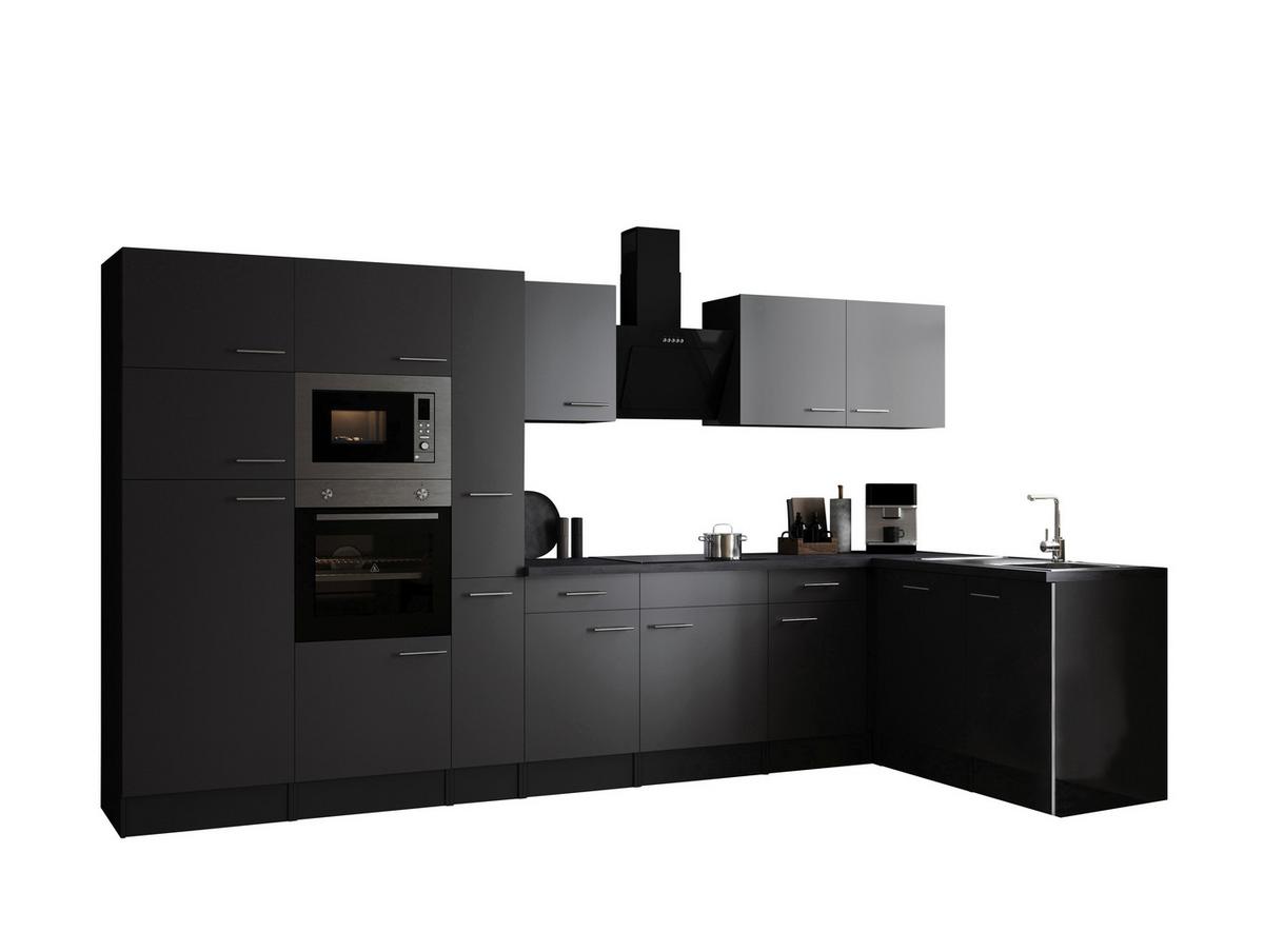 Kotna Kuhinja Z Aparati Oliver, 370x172cm - srebrne barve/siva, Design, kovina/leseni material (370/172cm) - Respekta