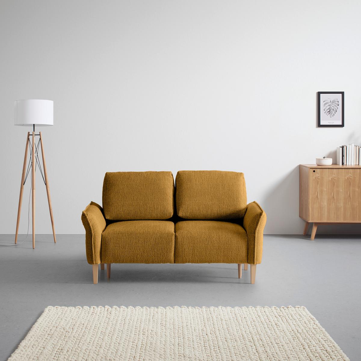 CANAPEA CU 2 LOCURI CUSTOM - galben muștar/crem, Modern, textil (150/85/92cm) - Mömax