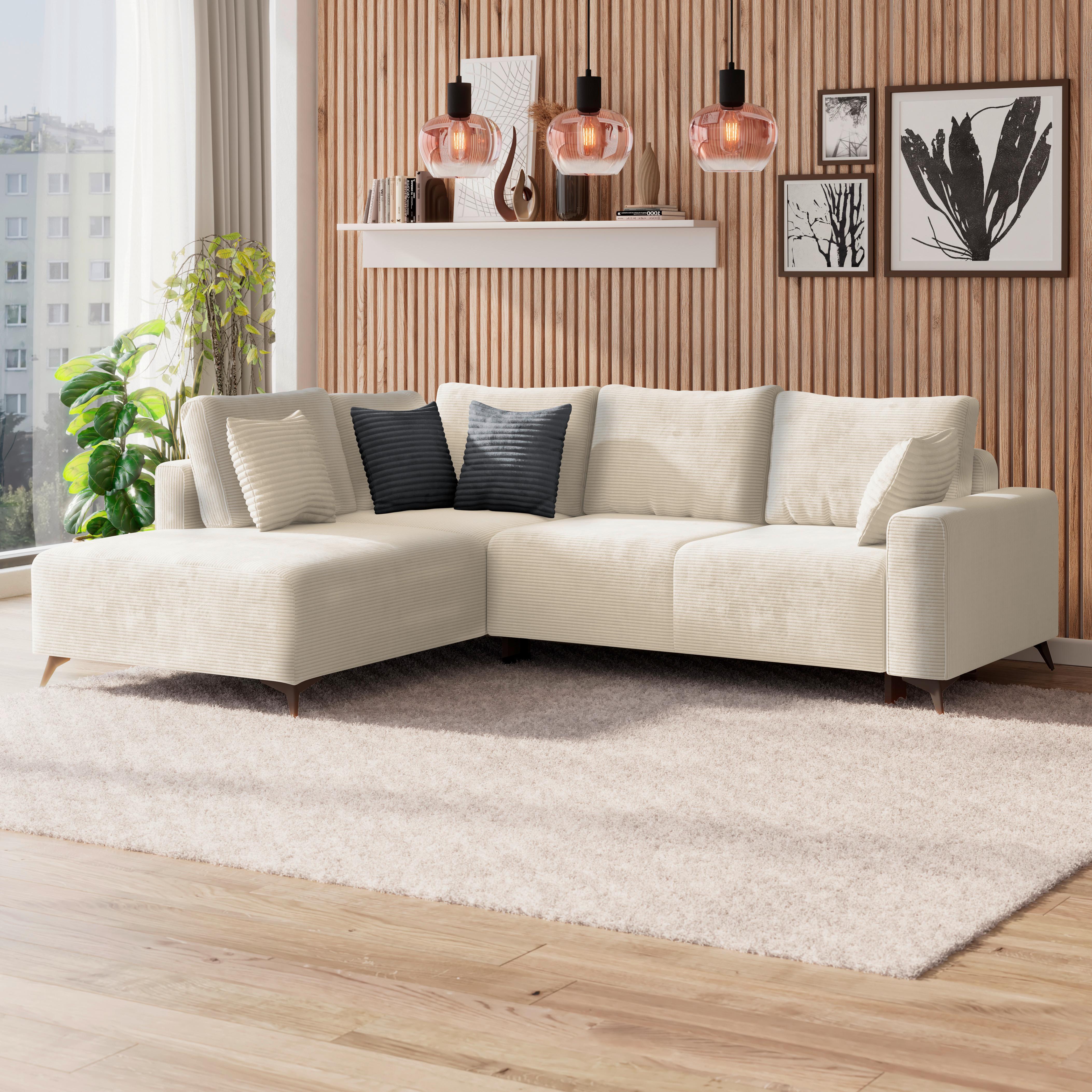 Canapea modulara VIKTOR - crem, Modern, textil (212/270cm) - Modern Living