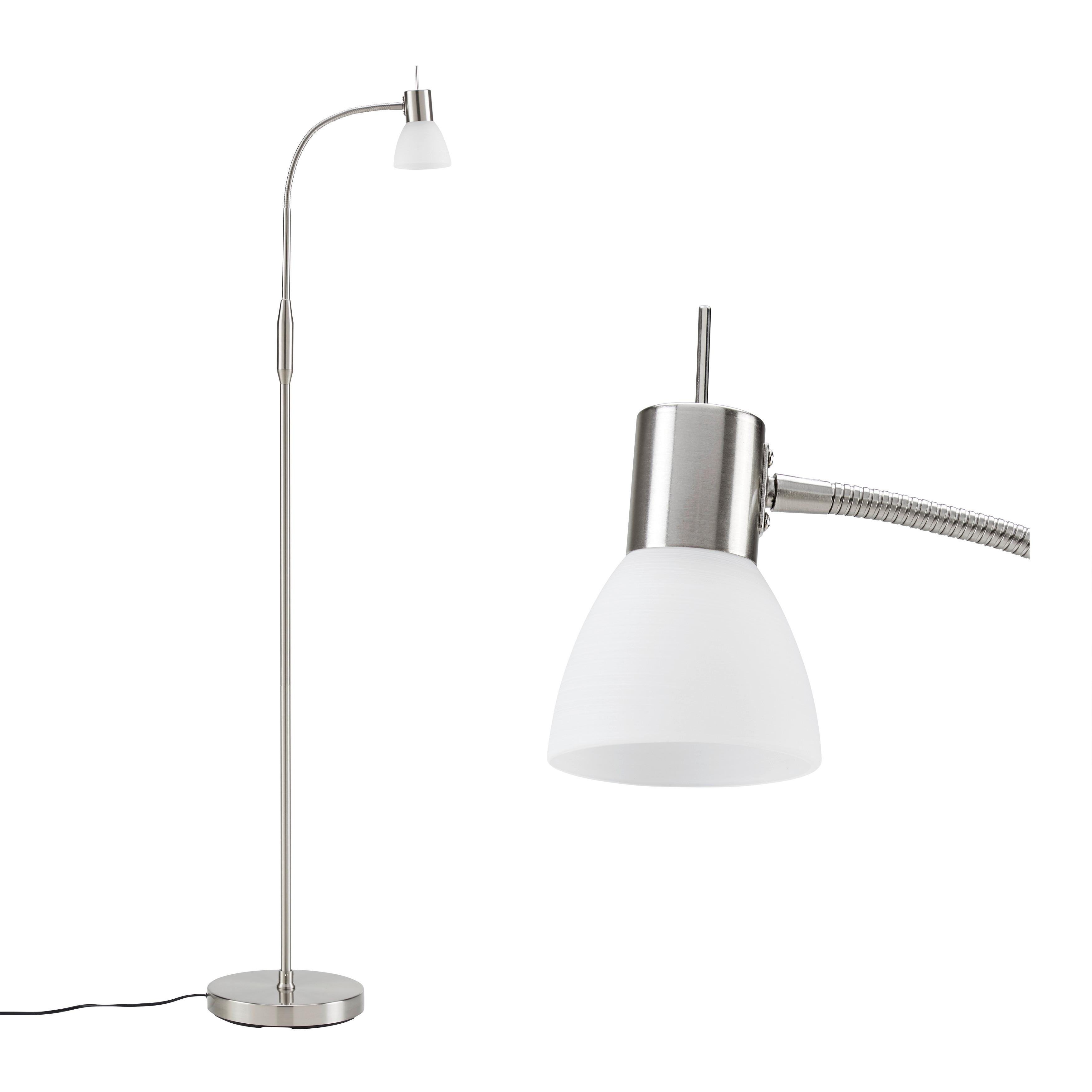 Lampadar Albert - alb, Konventionell, sticlă/metal (146cm)