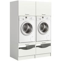 Omara Za Pralni In Sušilni Stroj Free, Bela - bela, Basics, leseni material (133/195/68cm) - MID.YOU