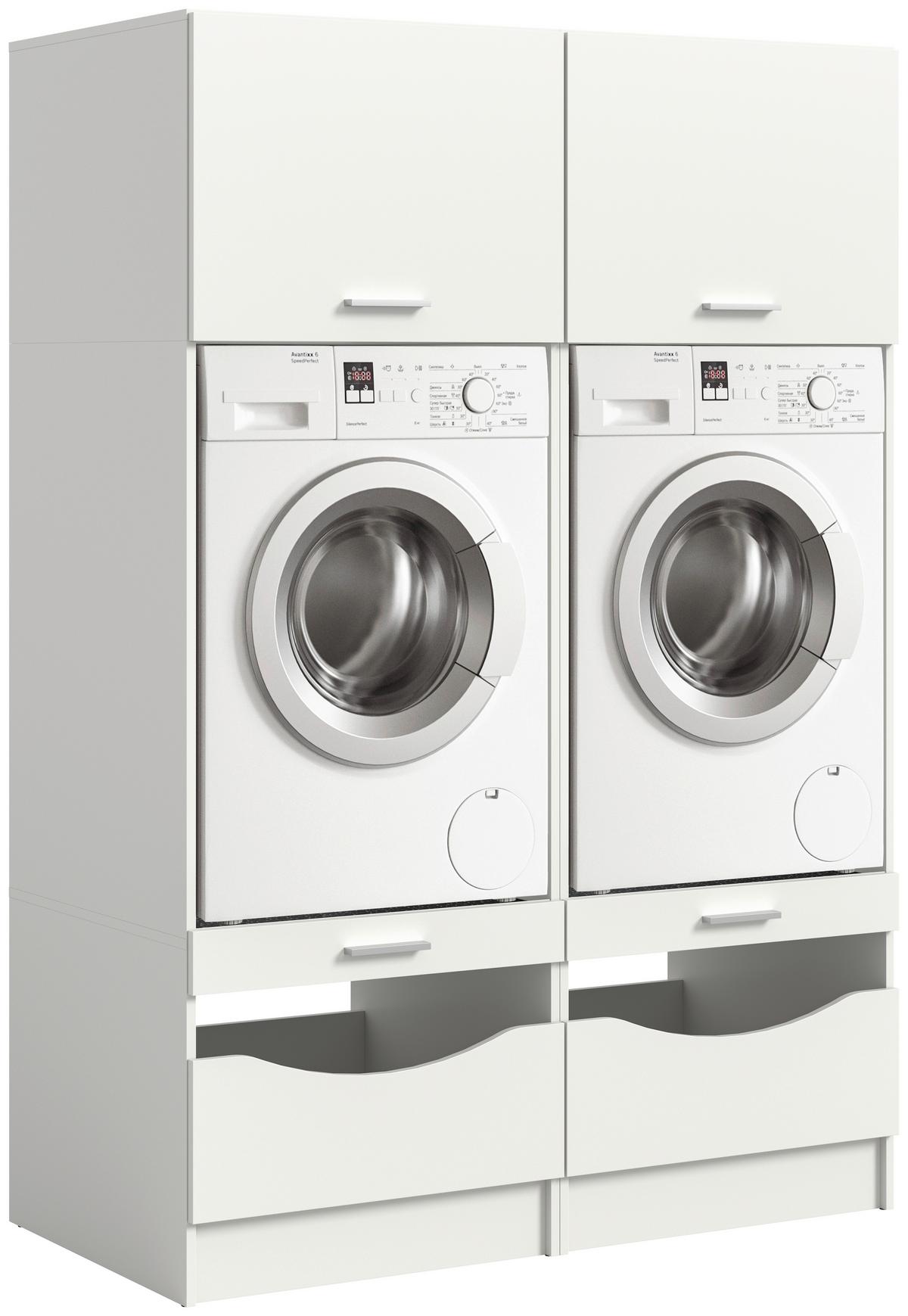 Omara Za Pralni In Sušilni Stroj Free, Bela - bela, Basics, leseni material (133/195/68cm) - MID.YOU