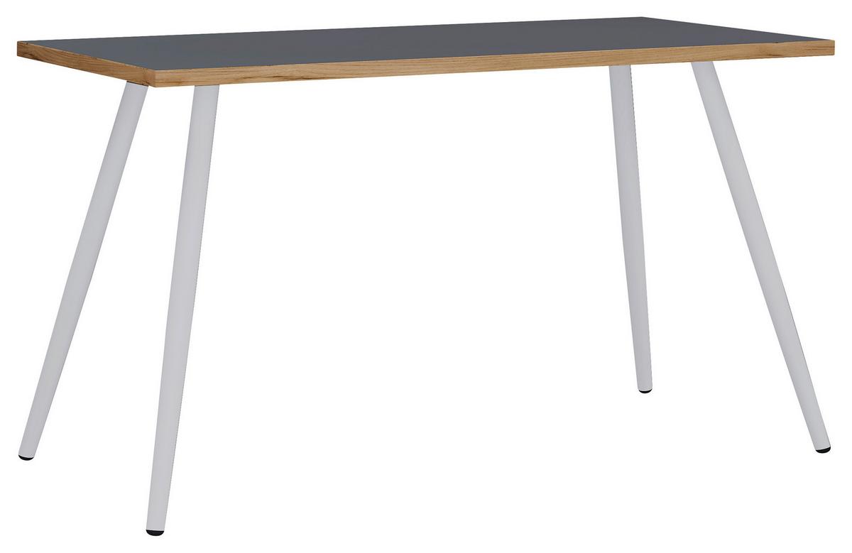 SCHREIBTISCH SALIA T80 - Honigeiche/Weiss, Design, Holzwerkstoff/Metall (110/80/70cm) - MID.YOU