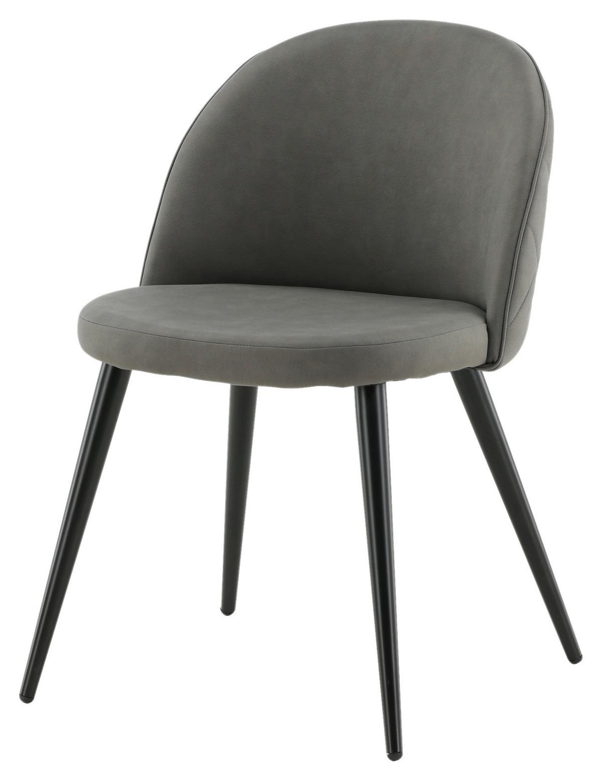 STUHL-SET VELVET - Dunkelgrau/Beige, Design, Kunststoff/Textil (50/76,5/57cm) - Livetastic