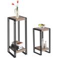 Virágállvány Scott 3 - Tölgyfa/Fekete, modern, Faalapú anyag/Fém (30/70/30cm) - Ombra