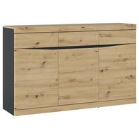 Komoda Turino, Barva Hrasta, Antracit - antracit/hrast artisan, Trend, umetna masa/leseni material (150/92,1/39,9cm)