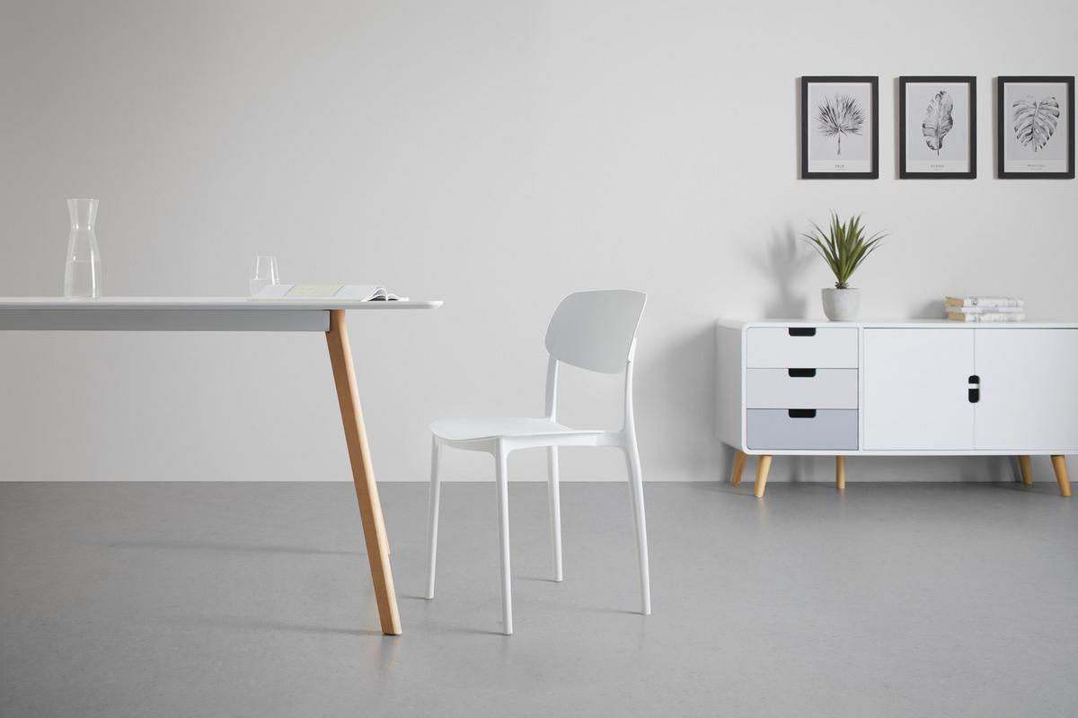 Stolica Jiri - bela, Moderno, plastika (44/78/49cm) - Based