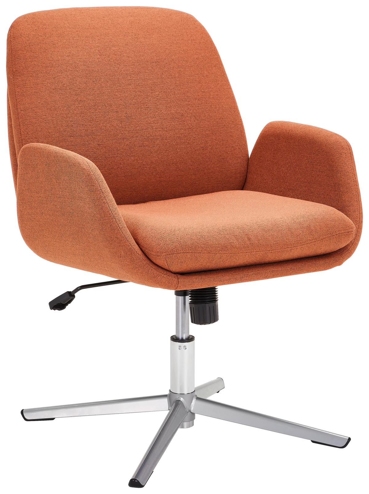 KRZESŁO Z PODŁOKIETNIKAMI SIGI    -NOVEL- - kolor stalowy/pomarańczowy, Konventionell, metal/tkanina (60/77-84/66cm) - Novel