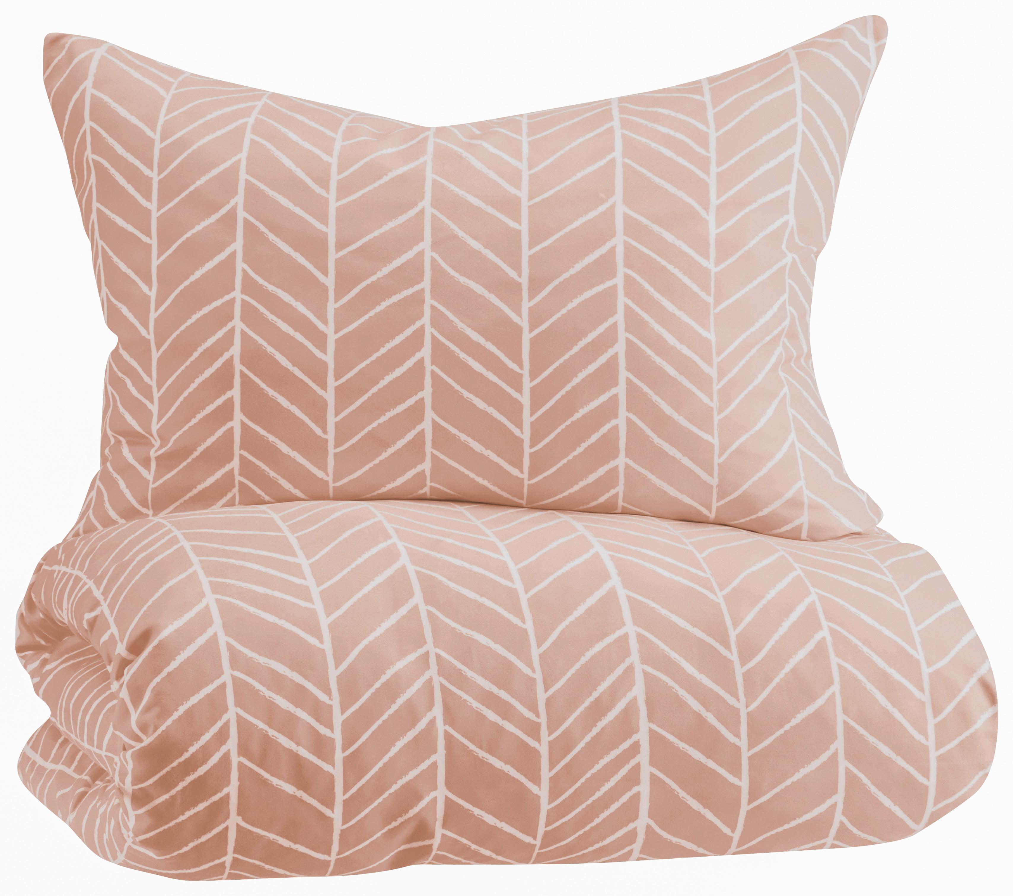 Ágyneműhuzat-garnitúra Marble - rózsaszín, Konventionell, textil (140/200cm) - Modern Living