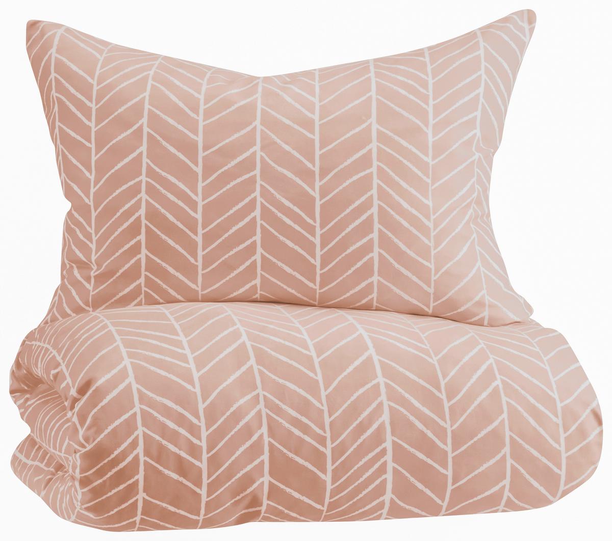 Ágyneműhuzat-garnitúra Marble - rózsaszín, Konventionell, textil (140/200cm) - Modern Living