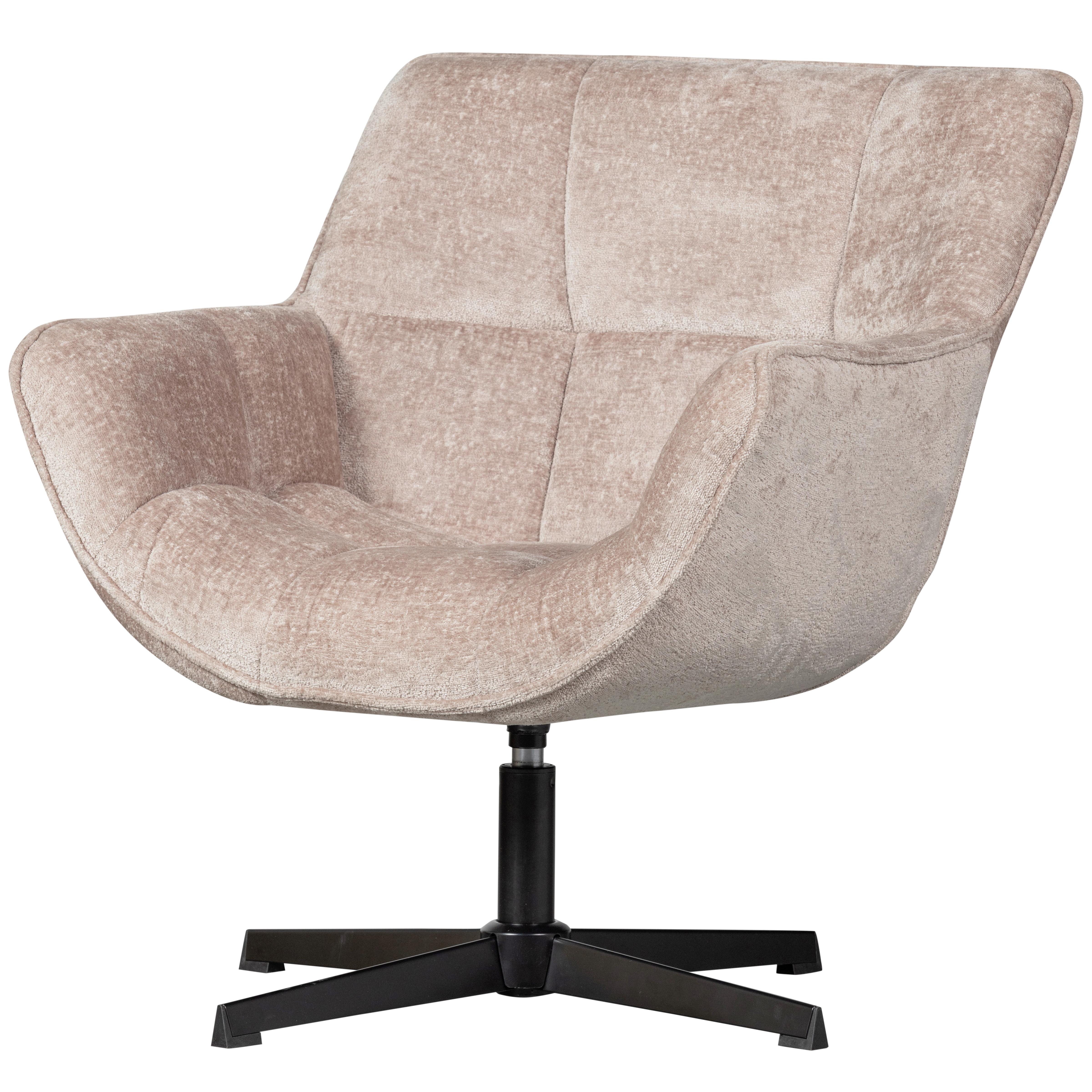 Sessel Wibo Taupe B: 71 cm - Taupe/Schwarz, Design, Textil/Metall (71/94/83cm) - Livetastic