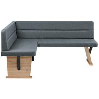 Eckbank Solar in Anthrazit Lederlook - Anthrazit/Eiche Artisan, Basics, Holz/Textil (141/85/181cm) - Based