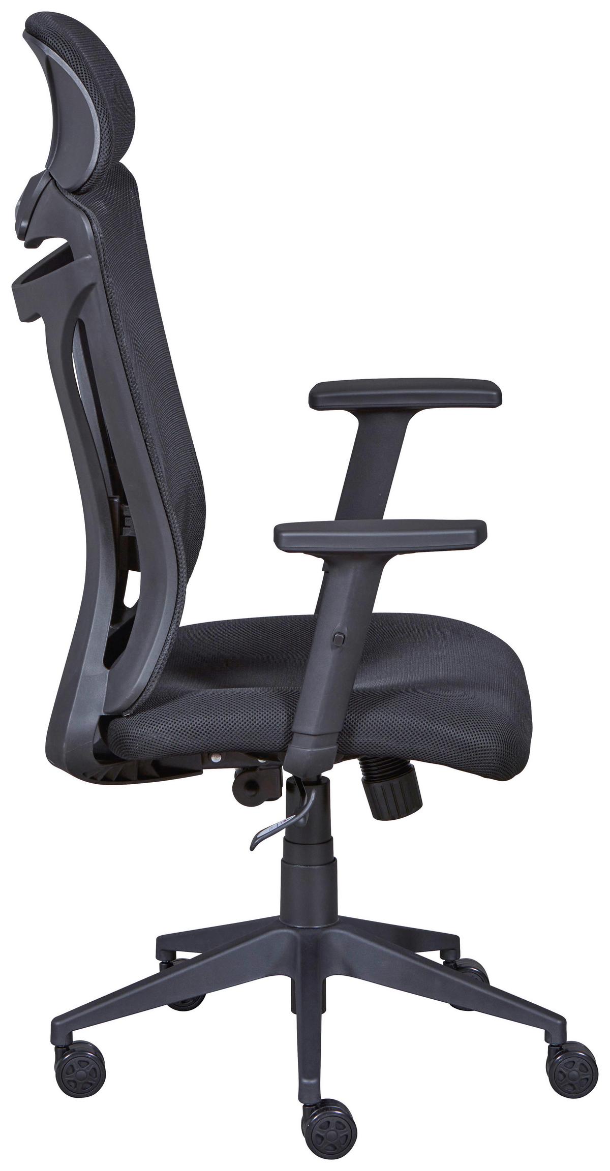 Drehstuhl XL Administrator Schwarz - Schwarz, KONVENTIONELL, Textil (61/125-135/88cm) - MID.YOU