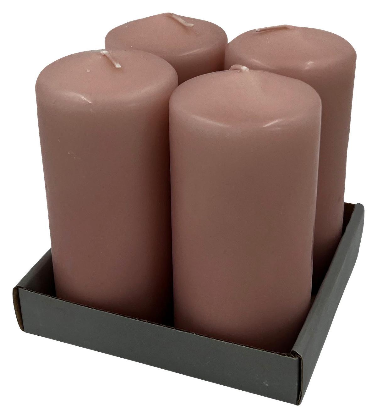 Tömbgyertyaszett Katrinja - fekete/rózsaszín, paraffin (6/12,5cm) - Modern Living