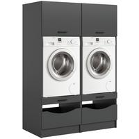 Omara Za Pralni In Sušilni Stroj Free, Antracit - antracit, Basics, leseni material (133/195/68cm) - MID.YOU