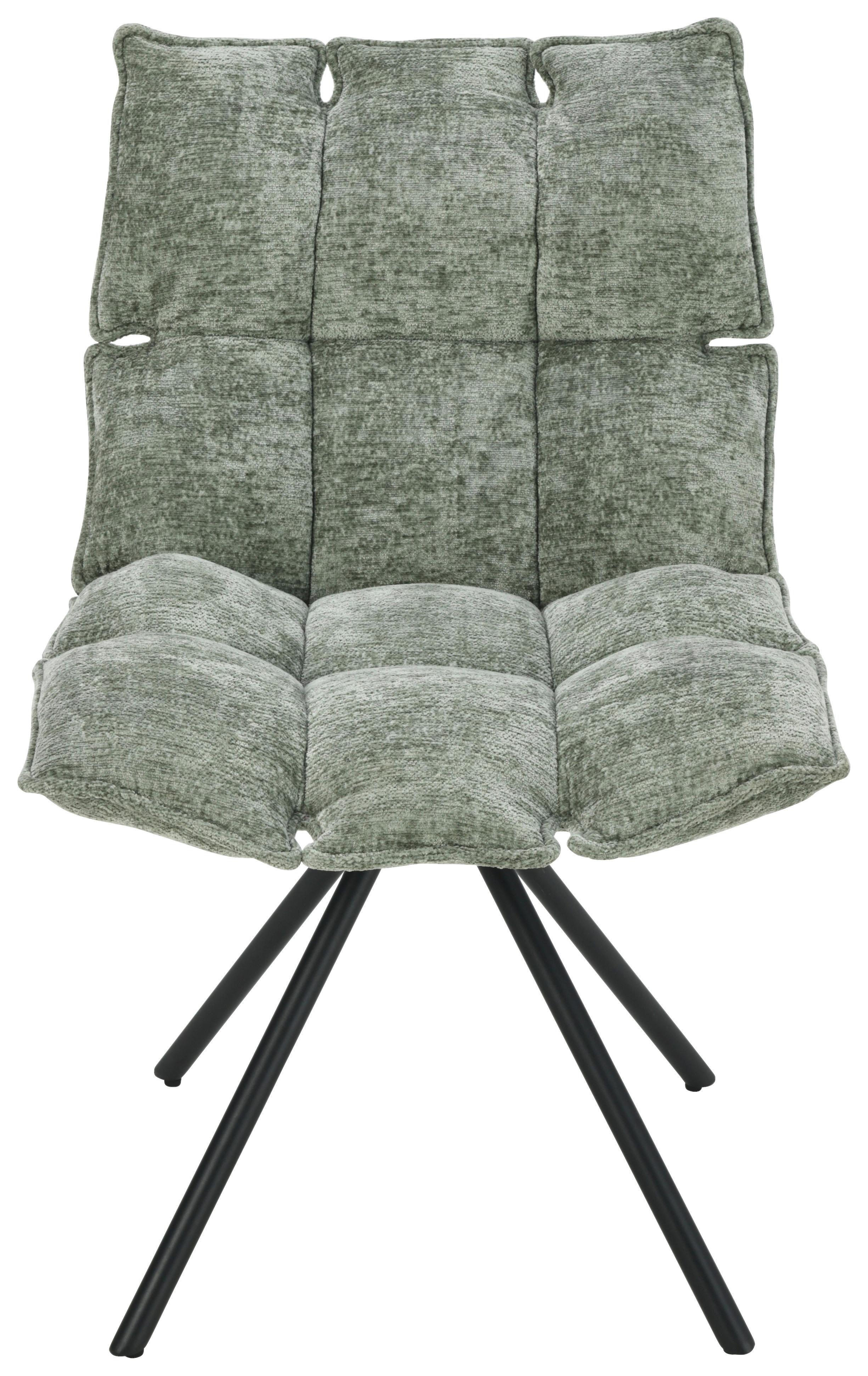Stuhl Carla Mintgrün - Schwarz/Mintgrün, Trend, Holz/Textil (57/86/66cm) - Mömax