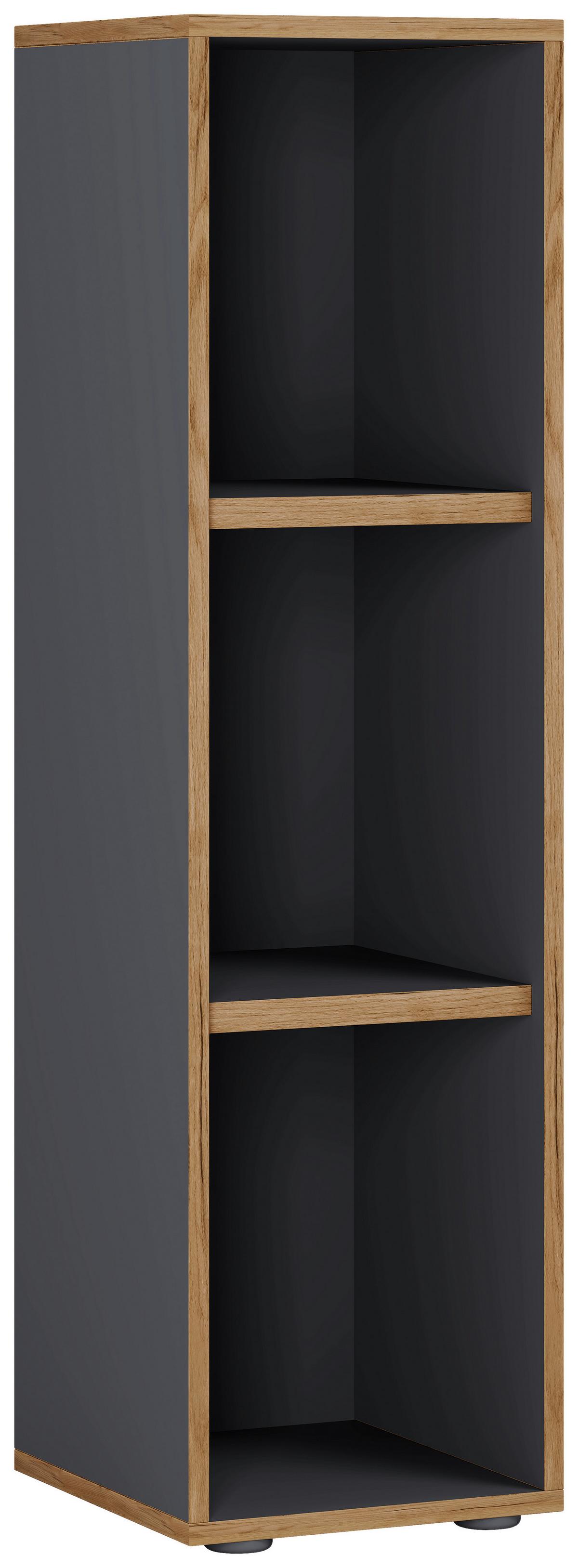 AKTENREGAL SALIA B30 - Honigeiche/Anthrazit, Design, Holzwerkstoff/Kunststoff (30/110/33cm) - MID.YOU