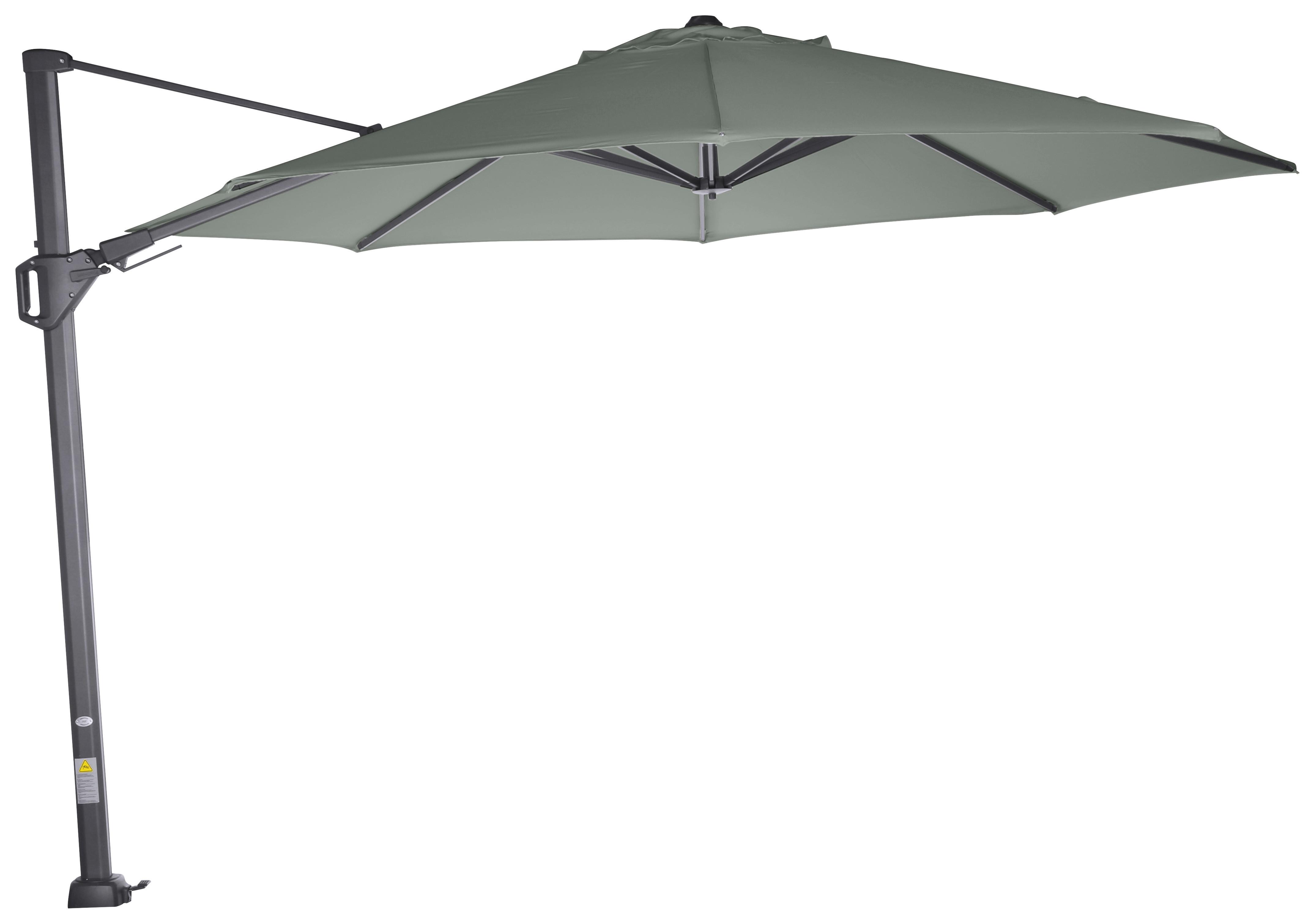 Ampelschirm Sunset N+ Ø 350 H: 252 cm Anthrazit/Olivgrün - Anthrazit/Olivgrün, KONVENTIONELL, Textil/Metall (350/350cm) - Siena Garden