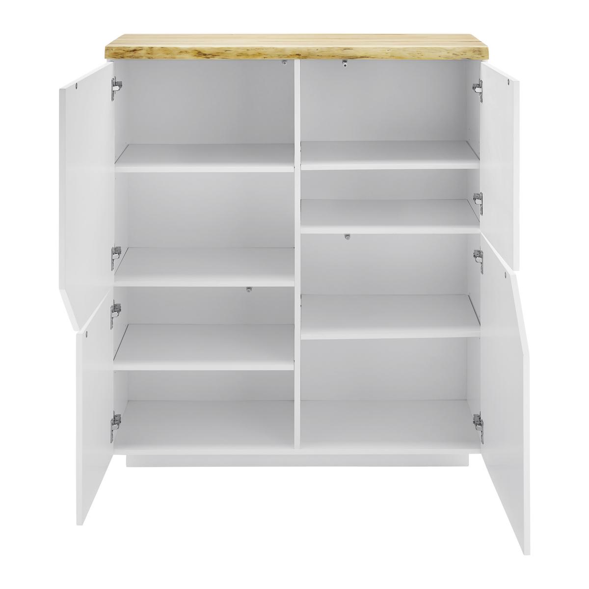 KOMMODE in weiss "Carlos" - Weiss/Eichefarben, Modern, Holz (100/122/42cm) - Bessagi Home