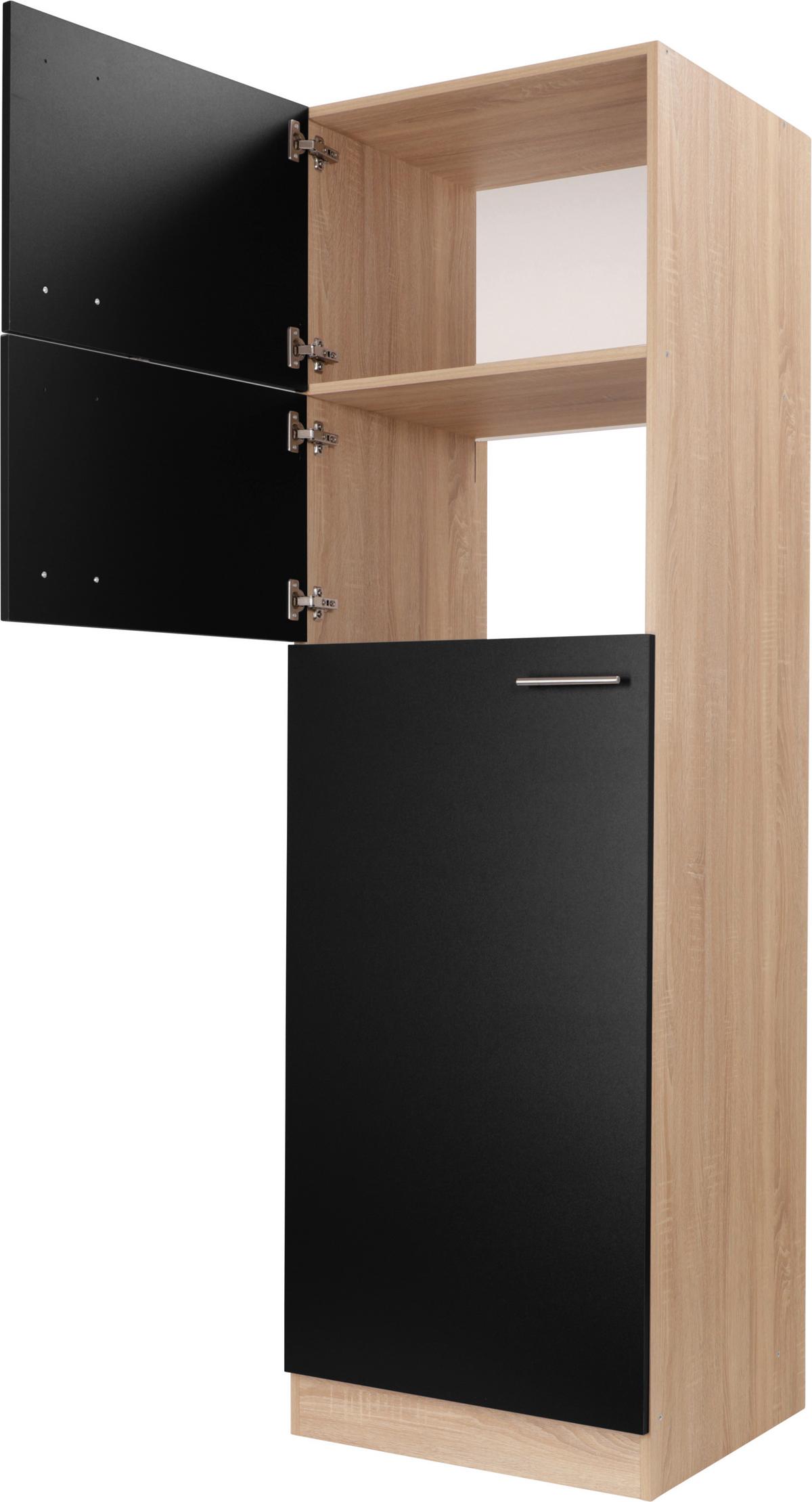 Omara Za Vgradno Napravo Merle, Barva Hrasta, Črna - srebrne barve/črna, Basics, kovina/leseni material (60/200/60cm) - Respekta