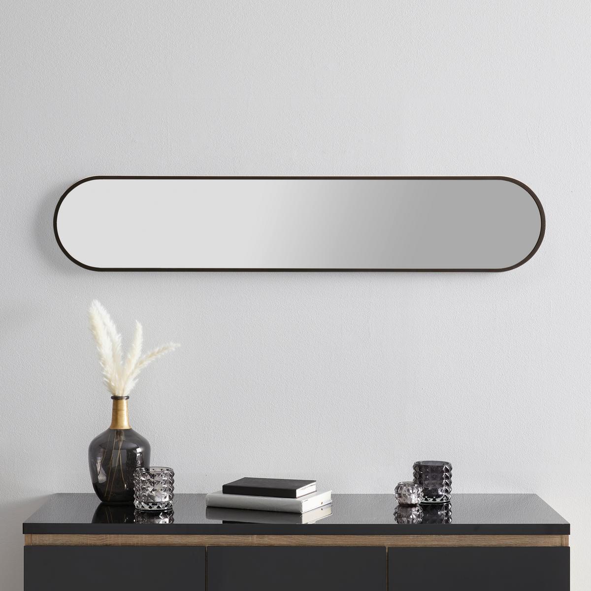 Zidno Ogledalo Moni - crna, Moderno, staklo/plastika (20/101cm) - Modern Living