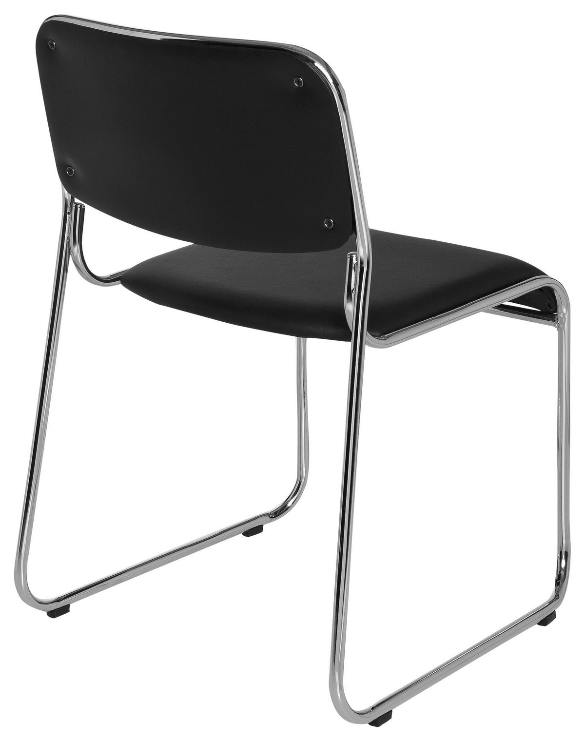Besucherstuhl Kolta Schwarz - Chromfarben/Schwarz, MODERN, Textil/Metall (41/84/52cm) - MID.YOU