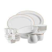 SET DE VAISSELLE 931735, GOLDRAND - Weiss/Goldfarben, Basics, Keramik (39/34/28cm) - Mäser