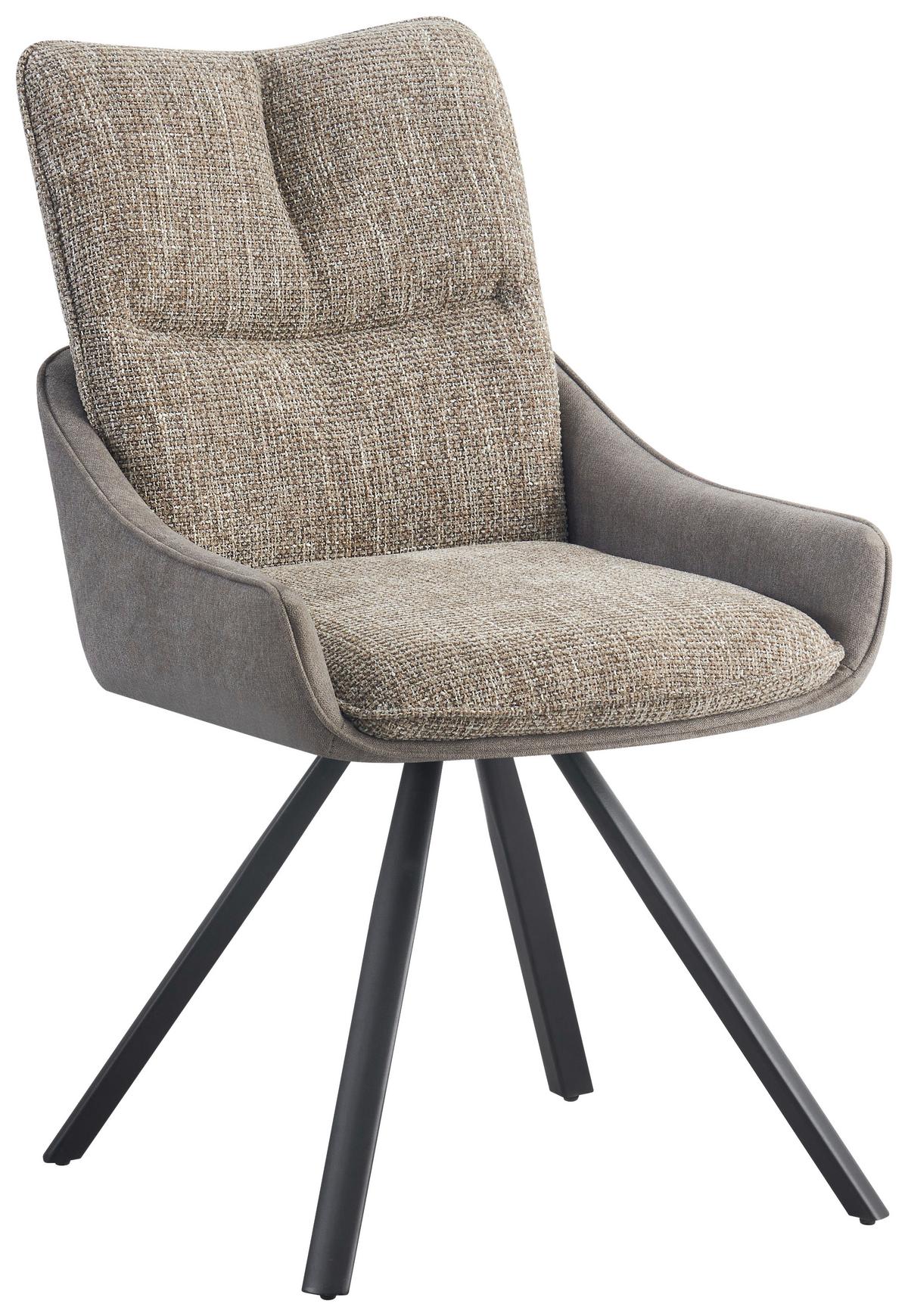 Scaun TESSA - negru/maro deschis, Modern, lemn/metal (55/92/63cm) - Premium Living