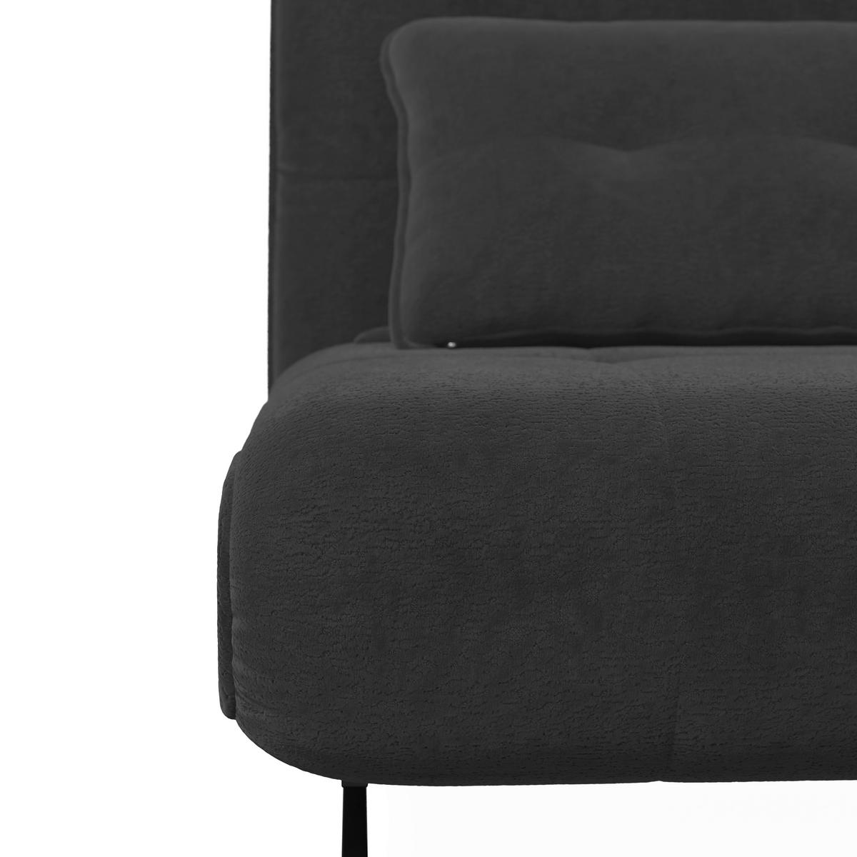Schlafsessel Luna Bouclé Dunkelgrau - Dunkelgrau/Schwarz, MODERN, Textil/Metall (92/40/66cm) - Bessagi Home