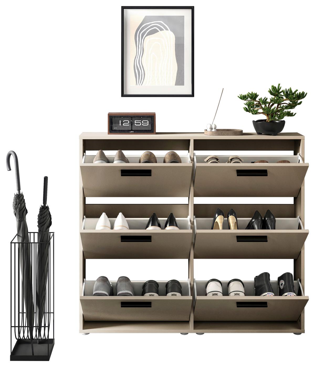 SZAFKA UCHYLNA NA BUTY SAM - czarny/kaszmir, Design, materiał drewnopochodny/tworzywo sztuczne (116/103/17cm) - Carryhome
