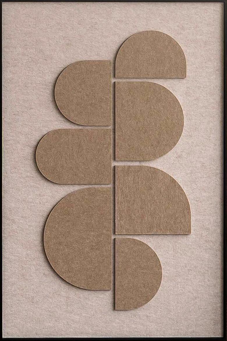 Bild Feltro-2-C-80x120-Akvelt-Bakzw - Beige/Schwarz, Basics, Holz/Kunststoff (80/120/10cm) - Wandkraft