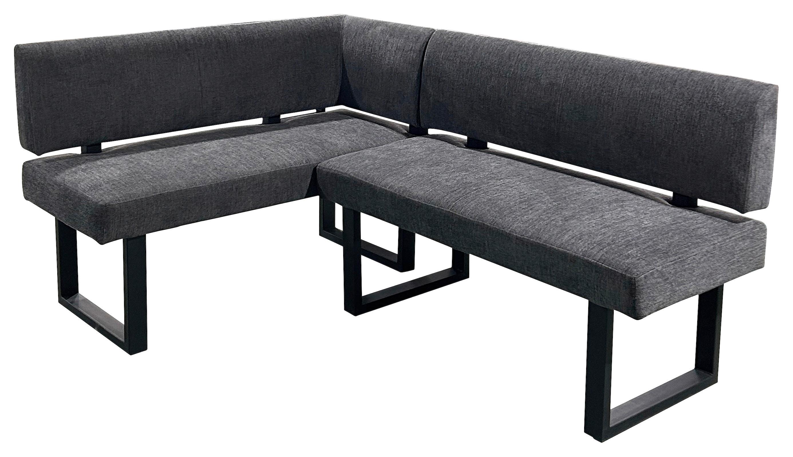 Eckbank Vancouver Grau/Schwarz - Anthrazit/Schwarz, Design, Textil/Metall (125/181,5cm) - MID.YOU