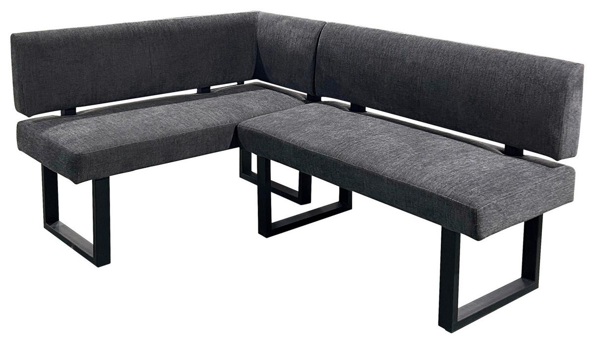 Eckbank Vancouver Grau/Schwarz - Anthrazit/Schwarz, Design, Textil/Metall (125/181,5cm) - MID.YOU