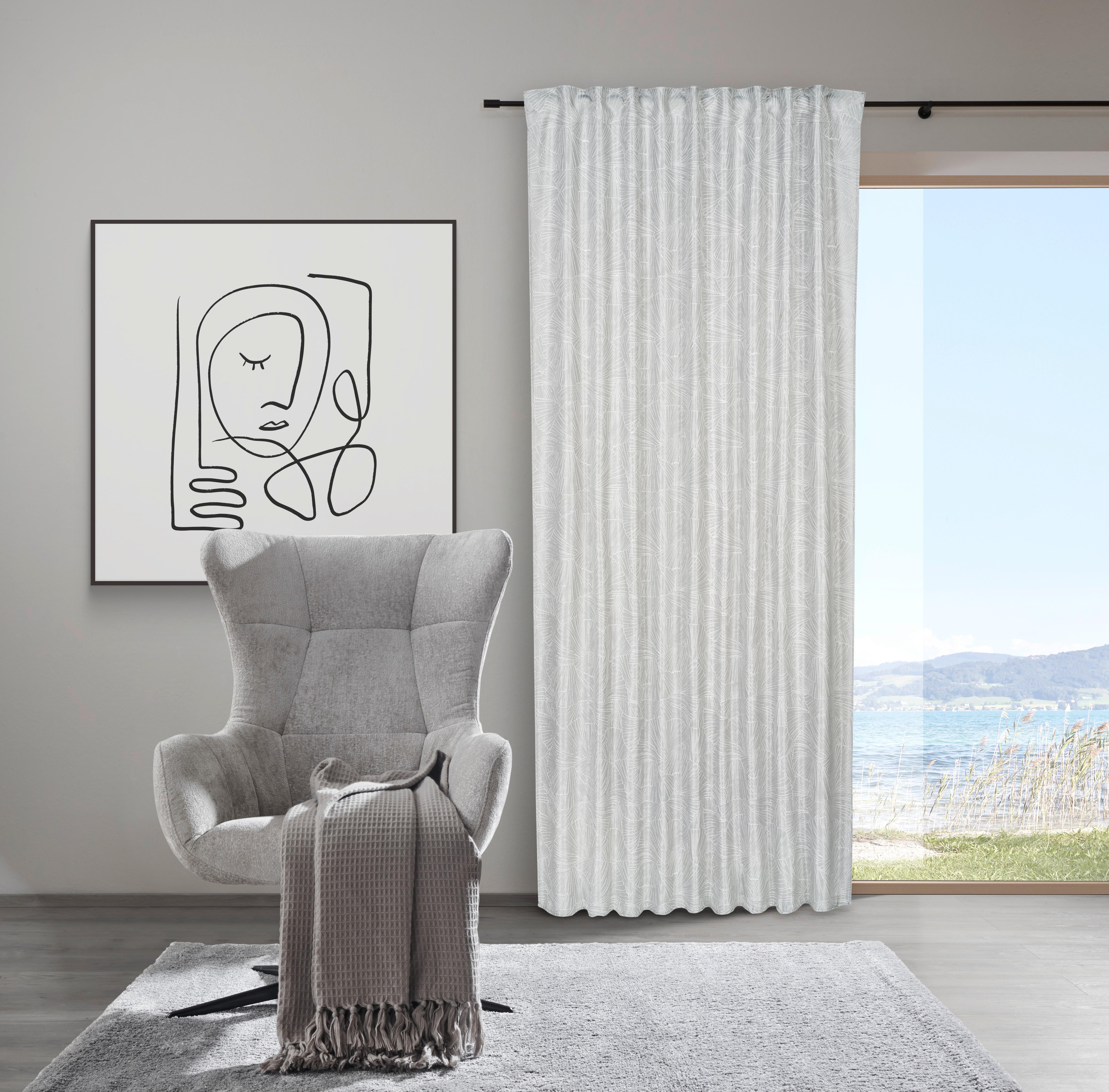 Fertigvorhang Alvis Hellgrau ca. 140x245cm - Hellgrau, ROMANTIK / LANDHAUS, Textil (140/245cm) - Premium Living