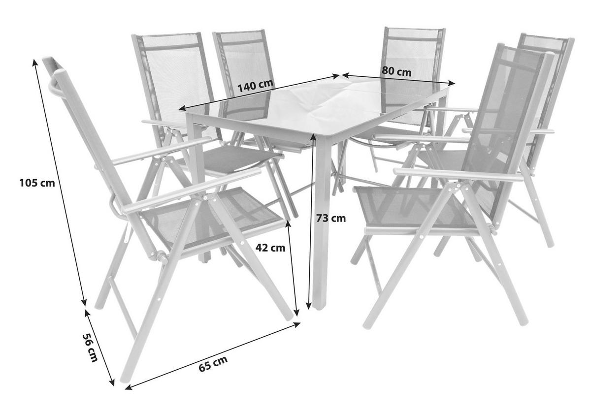 Vrtni Set Kalia, Črna, 7-Delno - črna, Basics, kovina - Gardenson