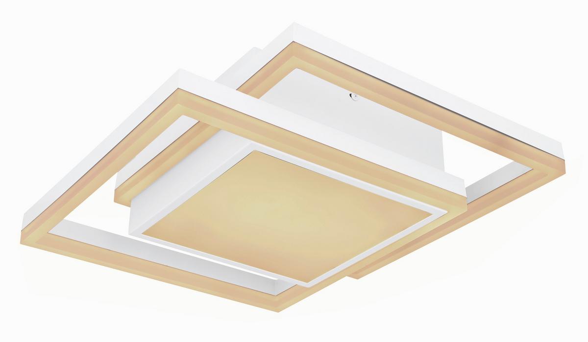 LED-Deckenleuchte Squares Opal/Weiß max. 22 Watt - Opal/Weiß, Basics, Kunststoff/Metall (41,5/41,5/10,5cm) - Globo