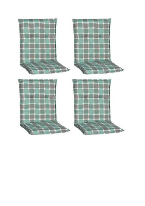 Niedriglehner Auflagen Büsum 4er-Set ca. 100x50 cm - Türkis/Grau, Basics, Textil (100/50/6cm) - Gardenson