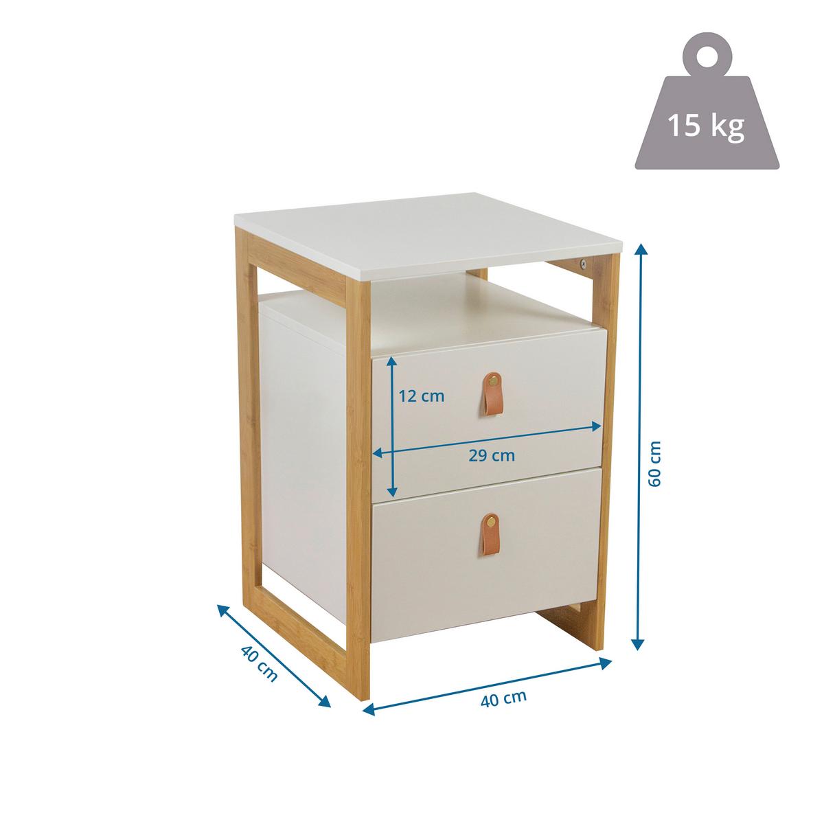 Mizica Tarolo, Bela - svetlo rjava/bela, Moderno, leseni material (40/60/40cm) - MID.YOU