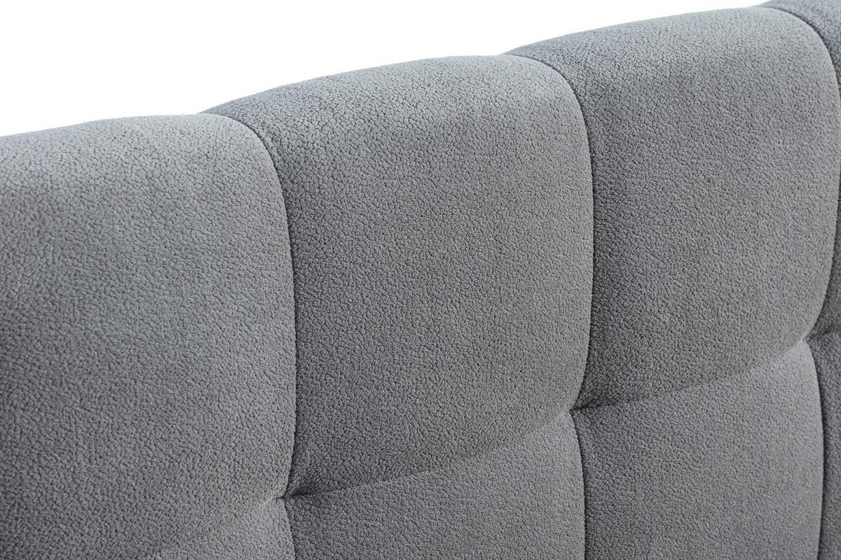 Oblazinjena Postelja Natalia, Siva, 180x200cm - črna/siva, Design, kovina/umetna masa (208/90/228cm) - Livetastic